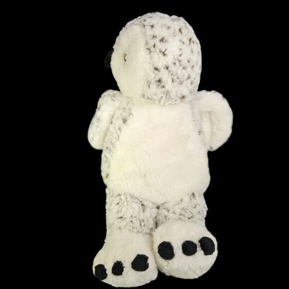 Build A Bear Stuffed Snowy Owl‎ Plush Animal Head Swivels White Spotted BABW